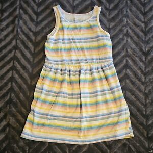 Carter's Pastel Striped Sleeveless Dress - Yellow, Blue, Pink